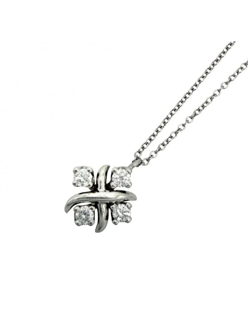 Tiffany & Co Necklace Jean Schlumberger Sixteen Stone Cross Stitch Accessory
